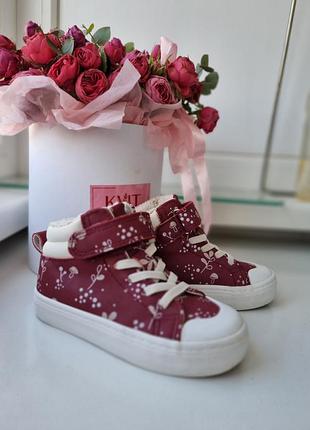 Хайтопи дитячі зимові високі кеди для дівчинки reserved 4418p-83x 20-21 red/white