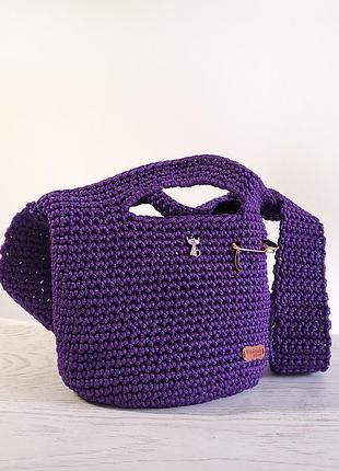 Сумка мешок сумочка пляжная летняя вязанная вязана hand made