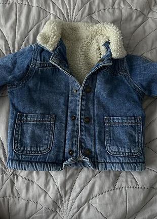 Стильна курточка джинсовка с хутром 3-6 міс