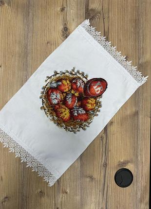 Вишитий великодній рушник ручна робота вишивка бісером
