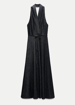 Джинсова сукня zw collection 3 komipom хальтер zara