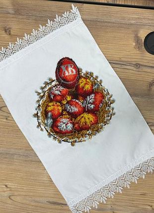 Вишитий великодній рушник ручна робота вишивка бісером5 фото