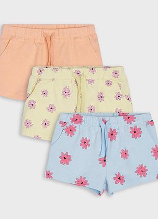 Шорты (набор 3 шт.) sinsay на девочку 77339, двухнитка (петелька), цветы