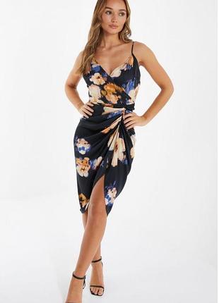 Женское нежное сатиновое платье батал