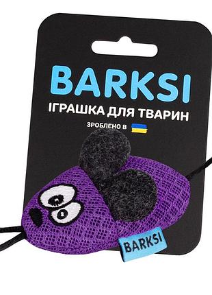 Іграшка для котів barksi мишка з дзвіночком 8 х 4 см фіолетова