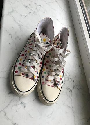Текстильные кеды в горошек
