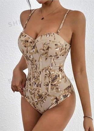Боди в цветочный принт