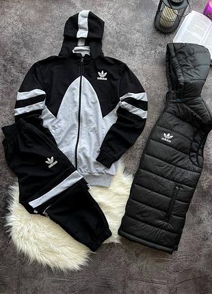 Спортивний костюм adidas на замку з капюшоном📌
