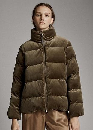 Оксамитова велюрова обʼємна куртка massimo dutti