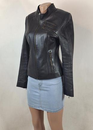 Кожаная женская куртка косуха