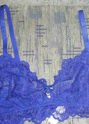 Мереживний бюстгальтер, бюст з м'якою чашкою silenza темно-синій, чорний розмір xs-s