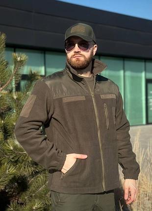 Флісова кофта мікрофліс олива military olive