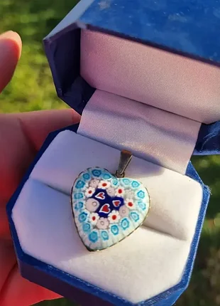 Кулон millefiori з венеціанського скла, мурано. сердце.