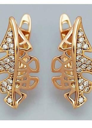 Сережки хр з цирконами. позолота 18к. довжина: 1,9 см.