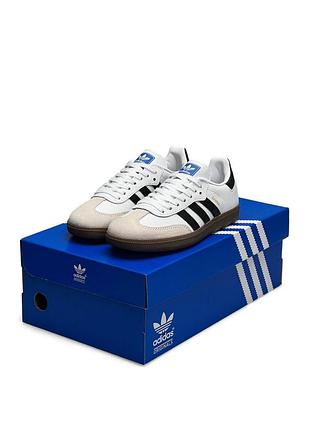 Женские кроссовки adidas originals samba og white black (самба)