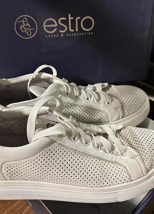Чоловічі  білі кеди  кросівки estro 41-42 розмір белые кеды