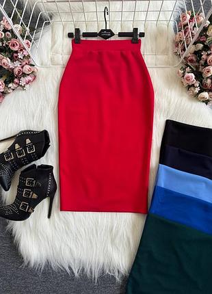 Юбка юбка карандаш карандаш цвета: черный, электрик, темно-синий, изумруд, красная, горчица, бирюза