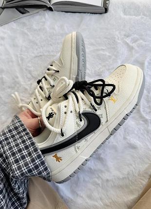 Кроссовки nike sb x louis vuitton x glommy bear white black