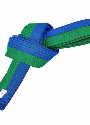 Пояс для кимоно двухцветный сине-зеленый zelart 7257 длина 280см blue-green