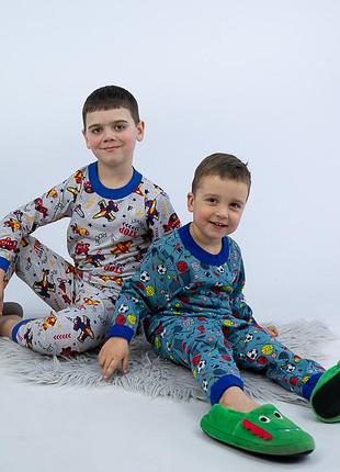 Легкая пижама хлопковая с динозаврами, дыно, самолеты