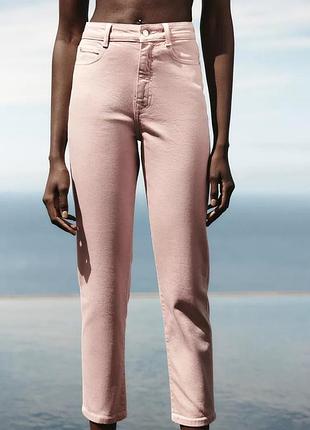 Розовые женские мом джинсы zara
