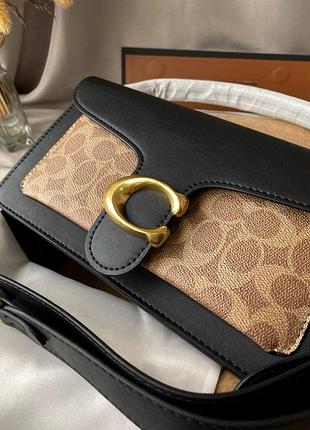 Сумка женская coach tabby black/beige2 фото