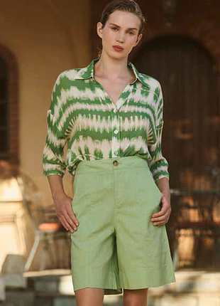 Шорты бермуды льняные marina v paris, франция