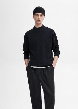 Шикарний джемпер гольф massimo dutti mock turtleneck merino wool jumper navy светр