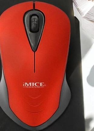 Миша комп'ютерна imice e-2370 red бездротова безшумна 1600 dpi