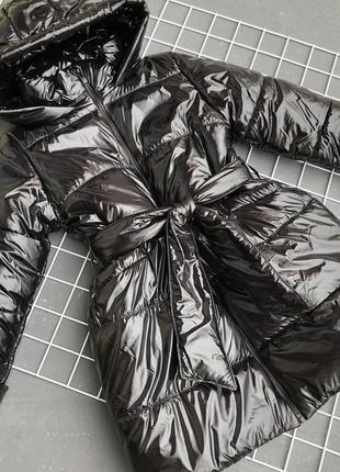 Зимове пальто до -30 морозу тканина лак монклер1 фото