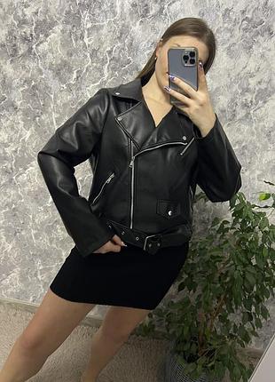 Косуха куртка чорна куртка з еко-шкіри plt