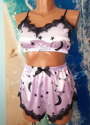 Нежная легкая пижама✨топ и шорты✨ для дому shein