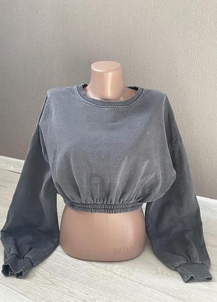 Свитшот топ укороченый, короткий, толстовка топ короткая, худи