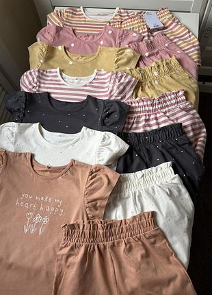 Літній набір дівчинці , футболка + шорти 2,3,4,5,6 років , костюм літній для дівчинки