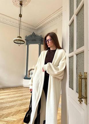 Кардиган пухнастий теплий довгий з поясом