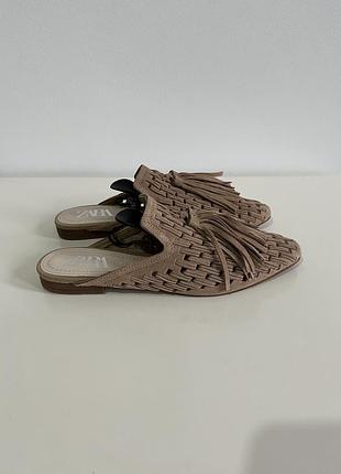 Zara мюли замшевые новые.
