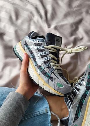 Класні жіночі кросівки nike p-6000 grey mint сірі