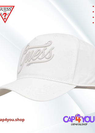 🤍 белая джинсовая кепка guess