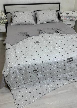 Постільна білизна жатка з літньою ковдрою, євро