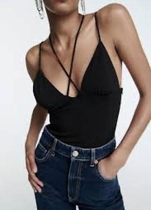 Боди zara с перекрестными завязками