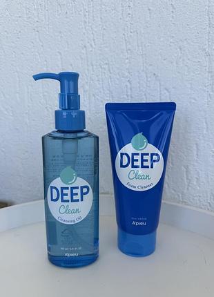 Гідрофільна олія та пінка для обличчя a'pieu deep clean cleansing oil