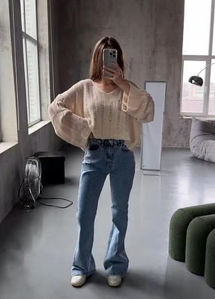 Джинсы wide leg высокая посадка1 фото