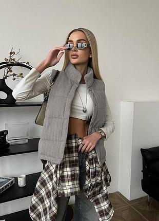 Женская кашемировая жилетка на молнии и на кнопках