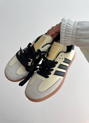 Кроссовки adidas samba light beige / black / sepatu premium