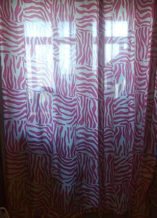 Розовые шторы зебра на люверсах 2 шт 245 на 140
