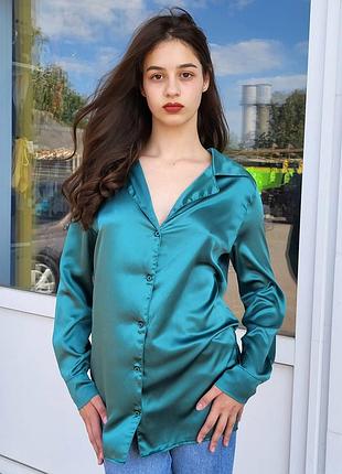 Жіноча блуза-сорочка nasty gal смарагдова