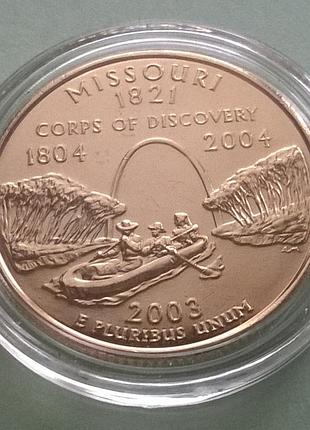 Сша 25 центов 2003 год d позолота штат миссури / 25 центів 2003 рік d штат міссурі
