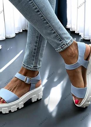 36-41 рр босоножки натуральная кожа/замша на платформе черный, белый, красный, голубой, пудра2 фото
