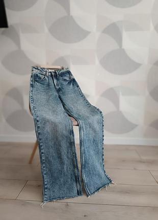 Джинсы широкие клёш высокая посадка wide leg