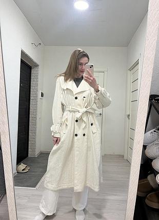 Льняний тренч h&m